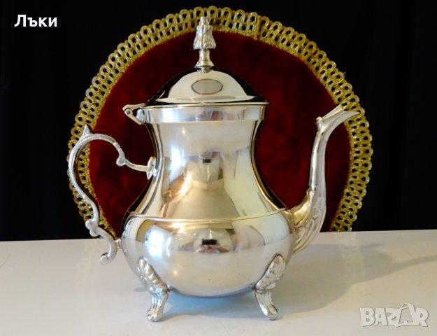 Посребрена бронзова кана,английска. , снимка 2 - Антикварни и старинни предмети - 34563119