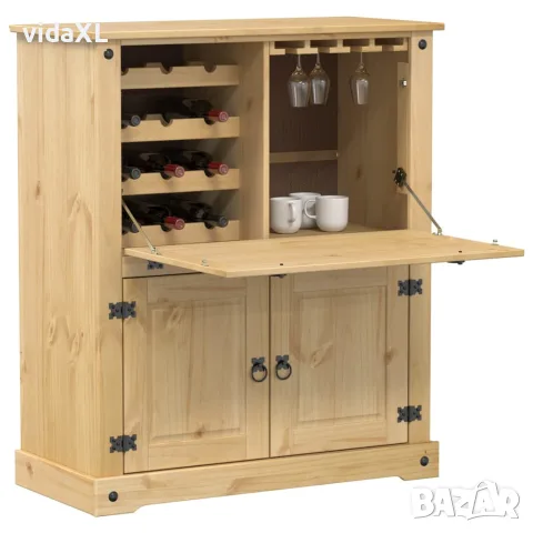 vidaXL Шкаф за вино "Corona" 97x45x114 см бор масив, снимка 2 - Шкафове - 56147435