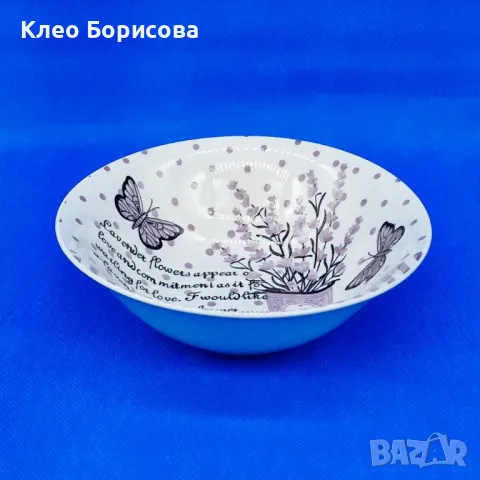 Порцеланова купа с декорация Лавандула – 5 инча, снимка 2 - Други - 49350769