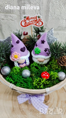 Коледна аранжировка с гномчета!, снимка 2 - Декорация за дома - 52497725