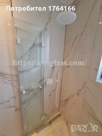 Сгъваема стъклен параван от темперирано закалено стъкло за душ преграда в баня, снимка 1