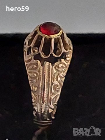 Стар Руски дамски златен пръстен с натурален рубин/злато 14 карата/, снимка 5 - Пръстени - 39617139