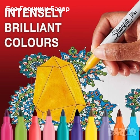 Нов Празничен сет Sharpie 25 перманентни маркера – наситени цветове, снимка 4 - Други - 52227689