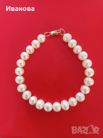 Златни руски обици, пръстен и гривна от естествени перли и злато, снимка 3 - Колиета, медальони, синджири - 53658848