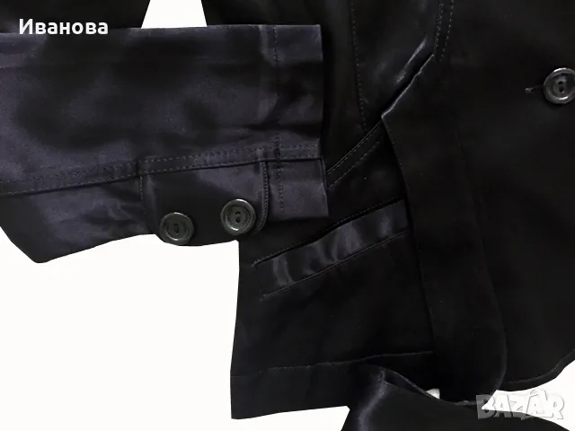 Сакон сатен. Черен блейзър. Черно сатетено сако, снимка 3 - Сака - 49884152