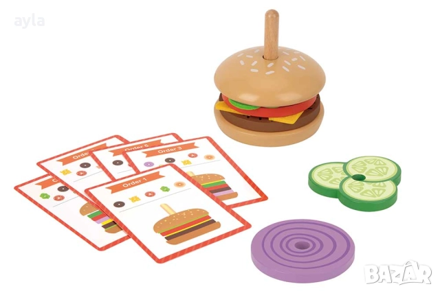 Дървена игра бургер