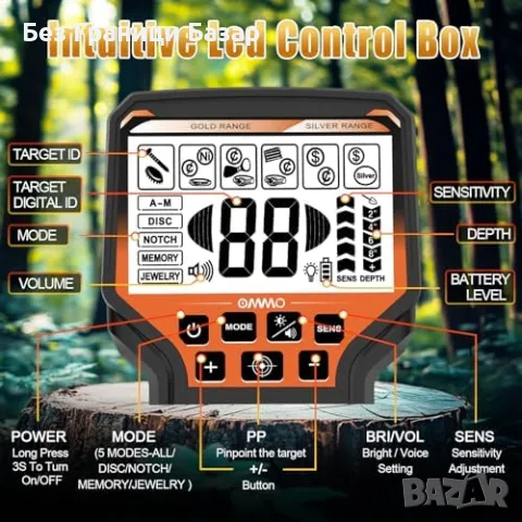 Нов OMMO Металотърсач за Възрастни с USB Зареждане и 6 Режима LCD, снимка 2 - Друга електроника - 49693282
