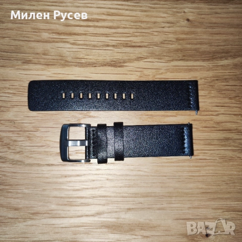 Каишка от естествена кожа 22 мм (кафява и черна). , снимка 4 - Каишки за часовници - 52679465