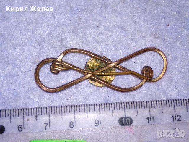 СТАРИННА МЕДНА с ПОЗЛАТА АРТ НУВО РЕТРО БРОШКА МАЙСТОРСКА РЪЧНА ИЗРАБОТКА 38444, снимка 14 - Антикварни и старинни предмети - 41396354