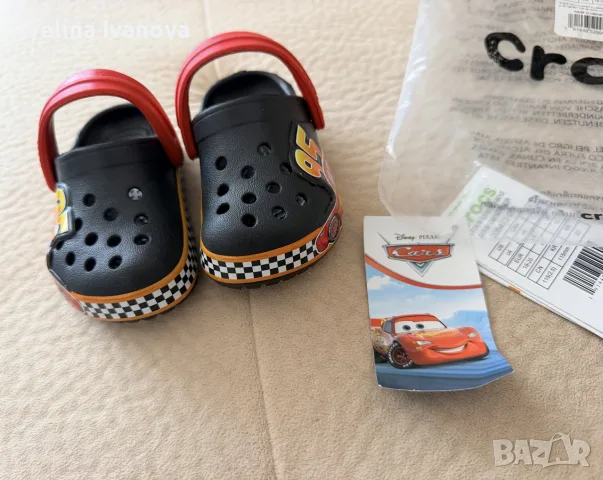 Чехли Crocs Crocband Fun Lab Cars, черно/червено, номер 19/20