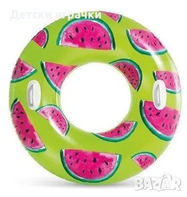 Надуваем пояс Intex, 107 см, PVC, тропически плодове, жълт/зелен/розов, снимка 7 - Надуваеми играчки - 49971128