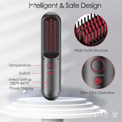 Безжична четка за брада и коса JMFONE, снимка 3 - Преси за коса - 49156941