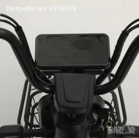 Електрически велосипед motor9 48V12AH – Максимална скорост 45 км/ч, 500W мотор, вакуумни гуми, бял/ч, снимка 4 - Велосипеди - 51652555