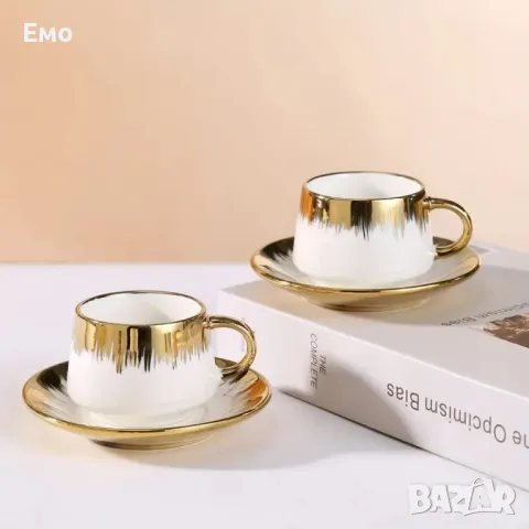 Сервиз 12 части за еспресо от порцелан, снимка 4 - Сервизи - 48326974