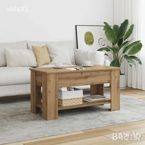 vidaXL Кафе маса, дъб артизан, 101x49x52 см, инженерно дърво, снимка 2 - Маси - 56148366