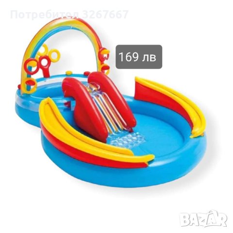 Надуваем център за игра с пързалка Дъга INTEX