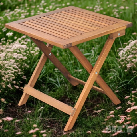 Маса сгъваема Muhler Meranti - 50x50xH68cm, дърво, снимка 2 - Други стоки за дома - 52137975