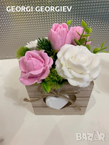 цветя изработени с глицеринов ароматен сапун и Българска роза 🌹 Стара Загора Център ., снимка 11 - Изкуствени цветя - 53463302