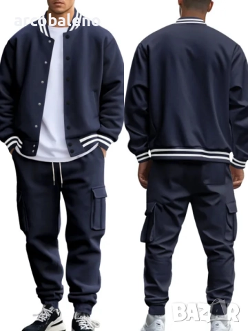 Мъжки есенно-зимен комплект от две части, бейзболно яке и панталон, 5цвята , снимка 7 - Спортни дрехи, екипи - 51563342