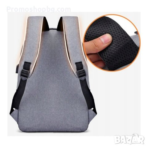 Раница за лаптоп Onyx, 43x30x15 см, 15,6 инча, Водоустойчива, Сива, размери 43x30x14 cm, снимка 8 - Раници - 40361741