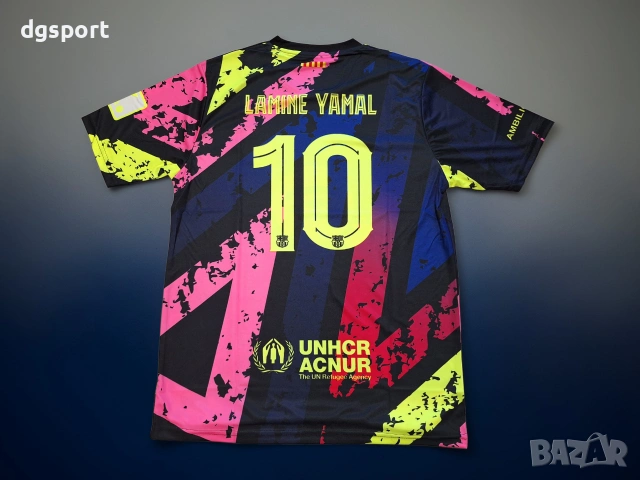 Флуоресцентна футболна тениска на Барселона # Ламин Ямал#10!