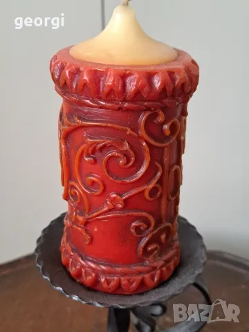 метален свещник с декоративна свещ   19/1, снимка 2 - Антикварни и старинни предмети - 49036601