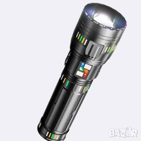 Фенер COBA CB-W518 с LED акумулаторна батерия и обхват 3 км, снимка 2 - Прожектори - 53371926