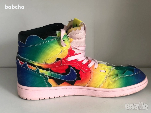 Nike Air Jordan 1 Retro High OG Shoes Mens Size 45 J Balvin Multicolor DC3481-900, снимка 4 - Маратонки - 51519038