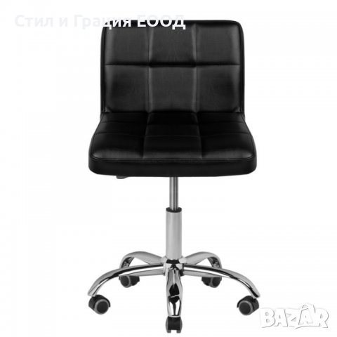 Козметичен стол - табуретка с облегалка A-5299 - бял б черен 48/61 см, снимка 7 - Друго оборудване - 38393043