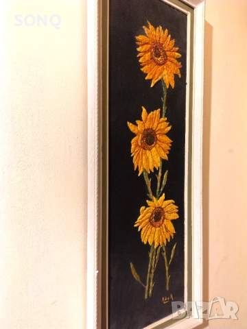 Красива Картина Слънчогледи, снимка 2 - Картини - 52150857