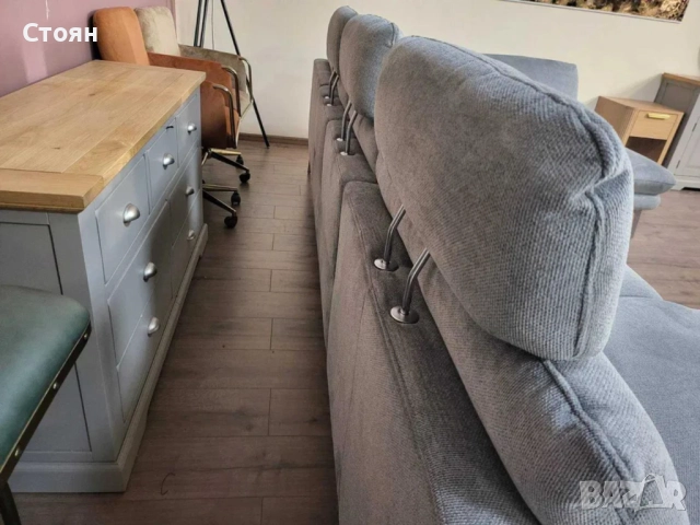 ПРОМОЦИЯ!!! Сив П-образен ъглов диван от плат Dieter Knoll Arzona, снимка 8 - Дивани и мека мебел - 52837803