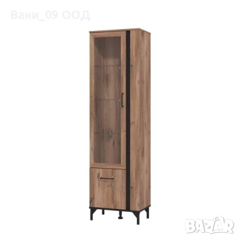 Висока витрина в рустикален стил , снимка 2 - Секции и витрини - 50569149