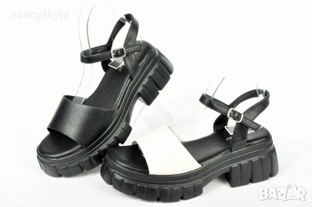 СЕЗОН'25! Дамски сандали ниска платформа - Еко кожа, снимка 1