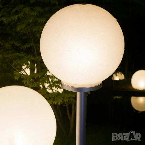 Соларна градинска лампа сфера BONETTI Ø30 см – автоматично осветление без кабели и сметки за ток, снимка 9 - Соларни лампи - 51962136