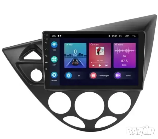 Мултимедия за Ford Focus, 1998-2005, Двоен дин, Навигация, дисплей, плеър, екран, Android, Андроид, снимка 2 - Аксесоари и консумативи - 50046504