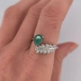 СРЕБЪРЕН ПРЪСТЕН С ИЗУМРУД ОТ ТАЙЛАНД, снимка 4