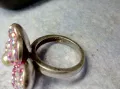 СКЪПОЦЕНЕН СРЕБЪРЕН ПРЪСТЕН ЦВЕТЕ СРЕБРО 925 с БЯЛА НАТУРАЛНА ПЕРЛА ЕМАЙЛ РАЗНОЦВЕТНИ КАМЪЧЕТА 49226, снимка 4