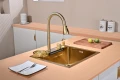 Златна мултифункционална кухненска мивка 50см, снимка 4