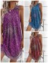 Дамска етническа модна рокля без ръкави с щампи Boho, 3цвята - 023