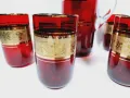 Сервиз за вода  от чешки рубинен кристал, снимка 8