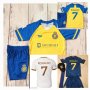 Ronaldo white Cr7 Детски екип Ал насър бял 2023г new Футболен екип с калци с шапка, снимка 2