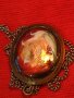 СТАРИНЕН МЕДЕН МЕДАЛЬОН УНИКАТ с ВЕНЕЦИАНСКО СТЪКЛО МУРАНО и ДЕБЕЛО ПОСРЕБРЕНА МЕДНА ВЕРИЖКА 36467, снимка 18