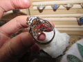 925 сребърен пръстен с турмалини №339, снимка 8