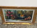 стара картина натюрморт маслени бои върху платно , снимка 9