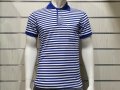 Нова мъжка моряшка блуза с яка, класическо синьо-бяло райе, снимка 5