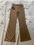 Панталони, бежово, ново, висока талия, широк крачол, чарлстон, снимка 1