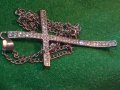 КРАСИВ ФЕШЪН АРТ СРЕБРИСТ МЕДАЛЬОН - КРЪСТ с КРИСТАЛИ и ВЕРИЖКА 27902, снимка 2
