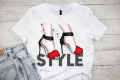 Дамска тениска Motif с цветна щампа жена / Fashion Girl / Fashion shoes / Style / Мода