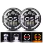 НОВ МОДЕЛ BOSS 200W 7 Инчови Диодни Фарове за Lada Niva Jeep Wrangler, снимка 1