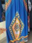 УНИКАЛНО КРАСИВА дълга рокля в кралскосин цвят с етномотивии, снимка 5